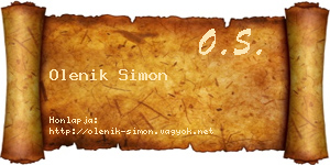 Olenik Simon névjegykártya